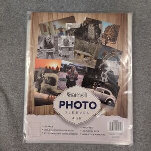 Samsill 4x6 Photo Sleeves 25 Pack 3 Ring Binder Clear Pages 41212 Archival Safe